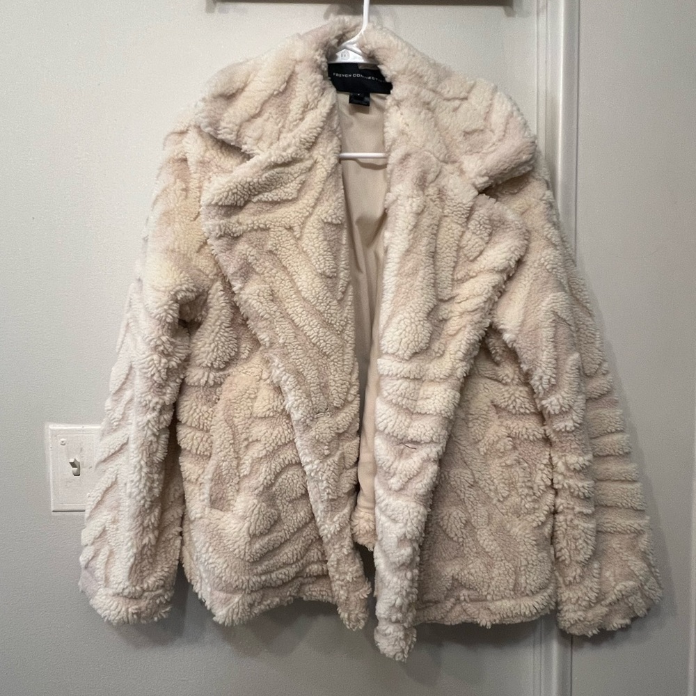 French Connection Off-White Teddy Jacket